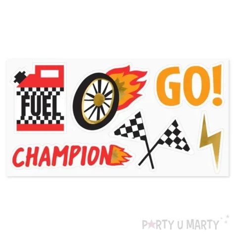 naklejki wyscigi partydeco 6 szt
