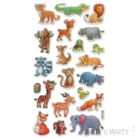 naklejki zwierzaki maluchy mix titanum 21 szt