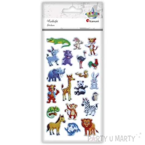 naklejki zwierzaki usmiechniete mix titanum 20 szt