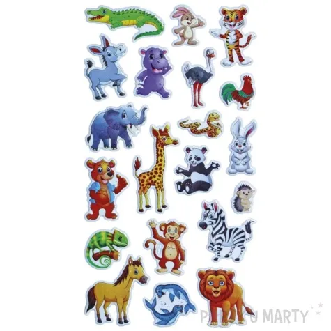 naklejki zwierzaki usmiechniete mix titanum 20 szt