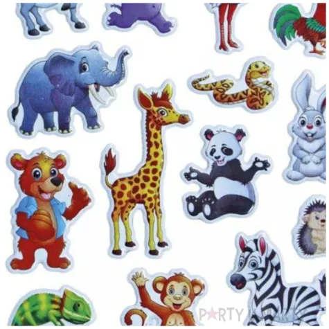 naklejki zwierzaki usmiechniete mix titanum 20 szt