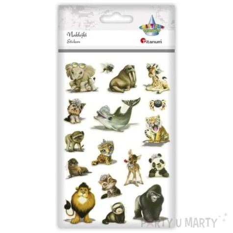 naklejki zwierzaki w koronach mix titanum 17 szt