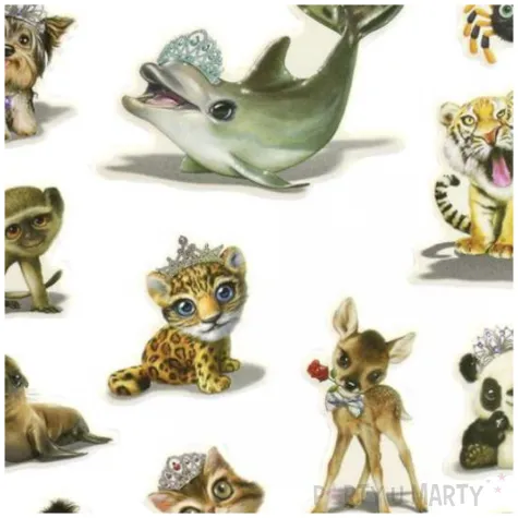 naklejki zwierzaki w koronach mix titanum 17 szt