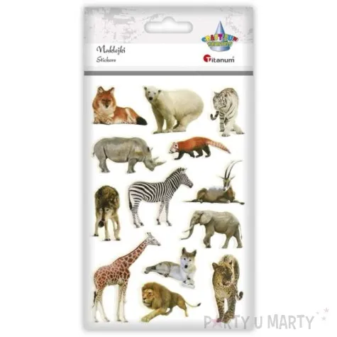 naklejki zwierzaki z zoo mix titanum 13 szt