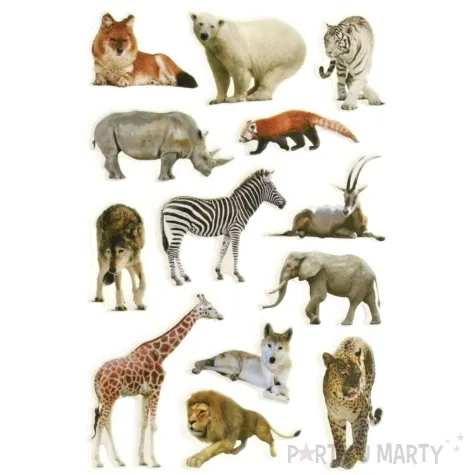 naklejki zwierzaki z zoo mix titanum 13 szt