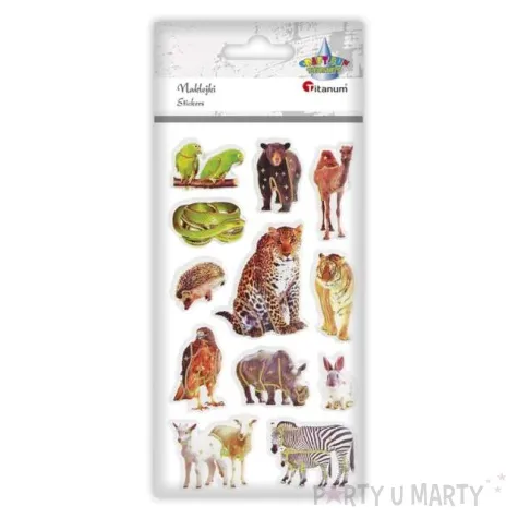 naklejki zwierzaki ze zloconiem mix titanum 12 szt