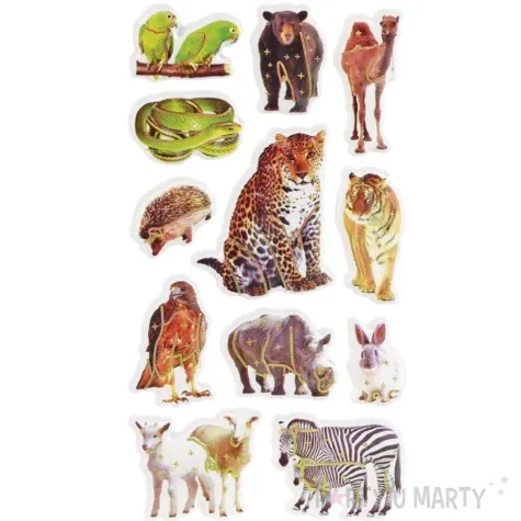 naklejki zwierzaki ze zloconiem mix titanum 12 szt