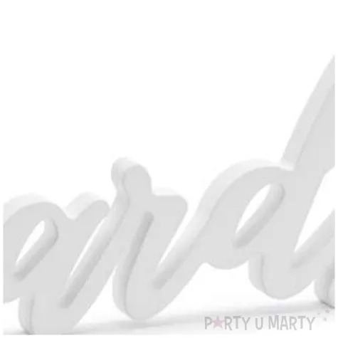 napis cards bialy partydeco 1szt