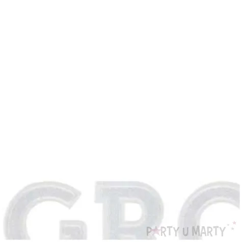 naprasowanka groom bialy partydeco 30x6cm