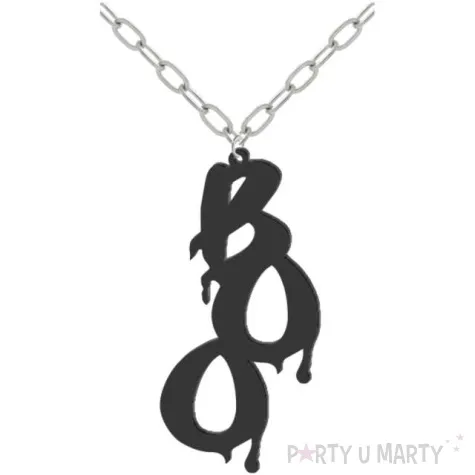 naszyjnik boo na lancuszku czarny 10cm