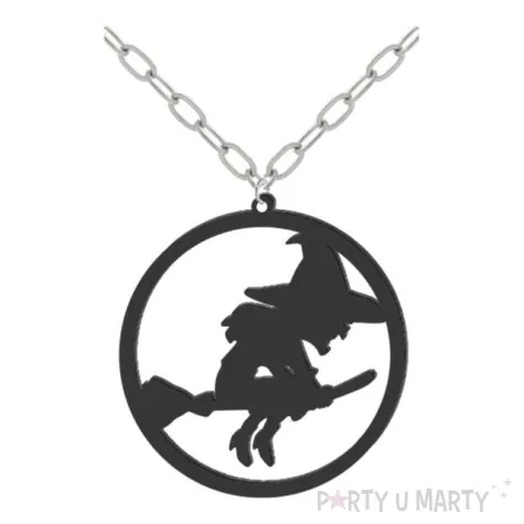 naszyjnik czarownica na lancuszku czarny 8cm