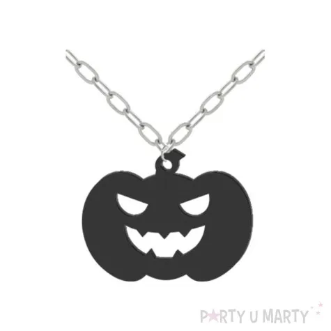 naszyjnik dynia na lancuszku czarny 6x7 5 cm