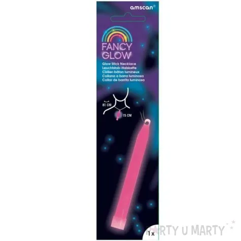 naszyjnik glowstick rozowy amscan 15 cm