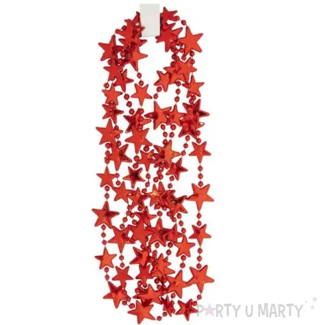 naszyjnik gwiazdki metaliczne czerwone widmann 210 cm