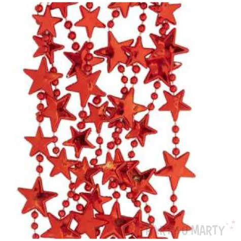 naszyjnik gwiazdki metaliczne czerwone widmann 210 cm