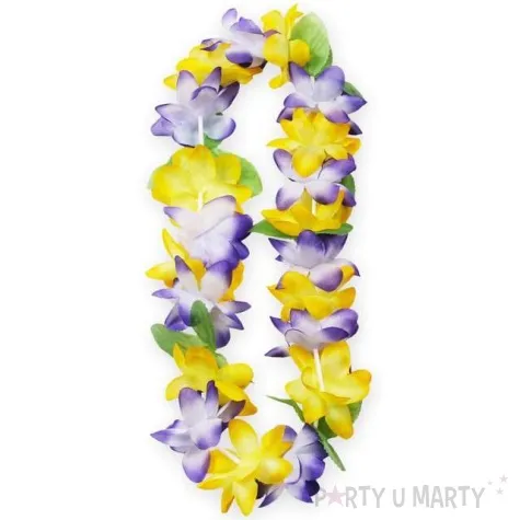 naszyjnik hawajski aloha zolto fioletowy godan 120 cm