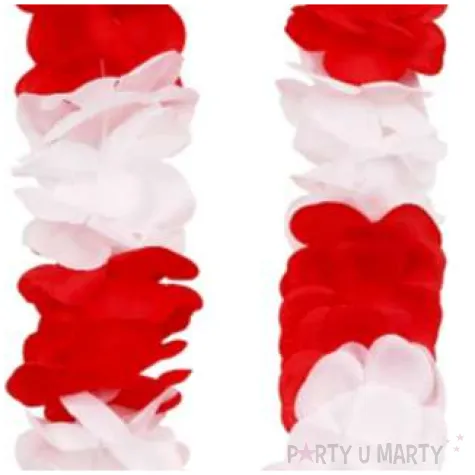 naszyjnik hawajski classic bialo czerwony godan 120 cm