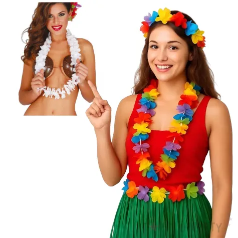 naszyjnik hawajski classic bialy guirca 50 cm