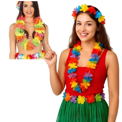 naszyjnik hawajski classic mix fluo guirca 50 cm