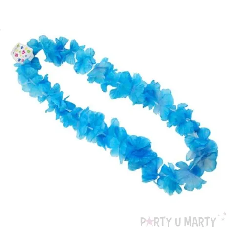 naszyjnik hawajski kwiaty blekitny 100 cm