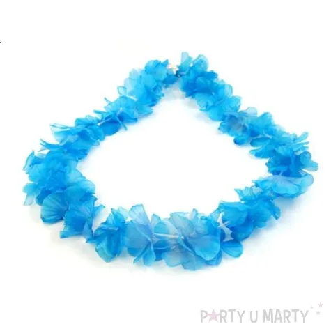 naszyjnik hawajski kwiaty blekitny 100 cm