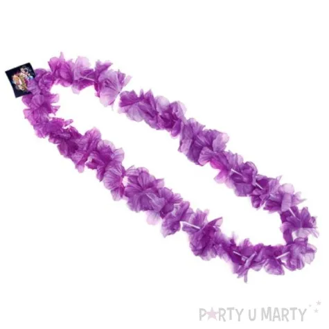 naszyjnik hawajski kwiaty fioletowy 100 cm