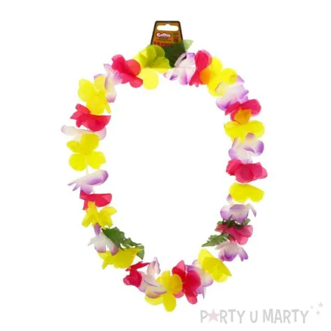 naszyjnik hawajski kwiaty i liscie 100 cm