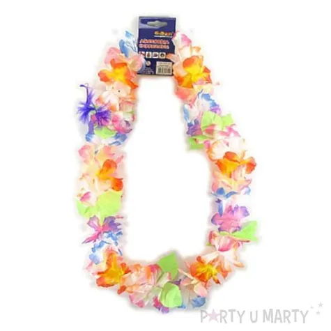 naszyjnik hawajski kwiaty i liscie 90 cm