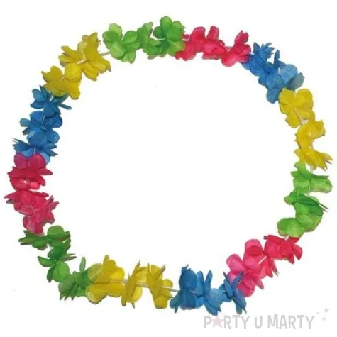 naszyjnik hawajski kwiaty kolorowy funnyfashion 100 cm 25 szt