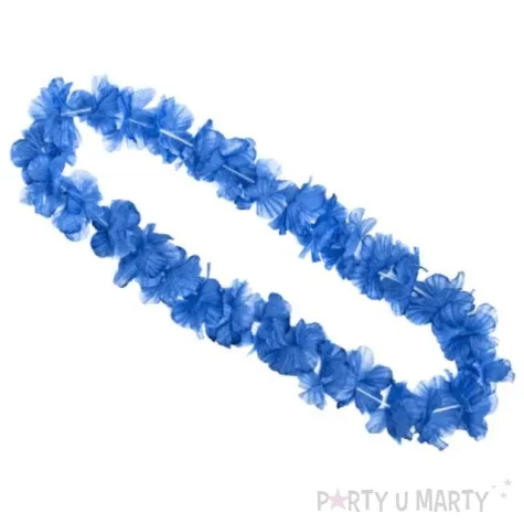 naszyjnik hawajski kwiaty niebieski 100 cm