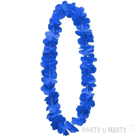 naszyjnik hawajski kwiaty niebieski partypal 100 cm