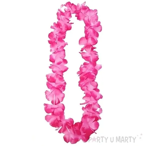 naszyjnik hawajski kwiaty partydeco rozowy 100 cm