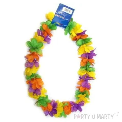 naszyjnik hawajski kwiaty pastelowe 98 cm