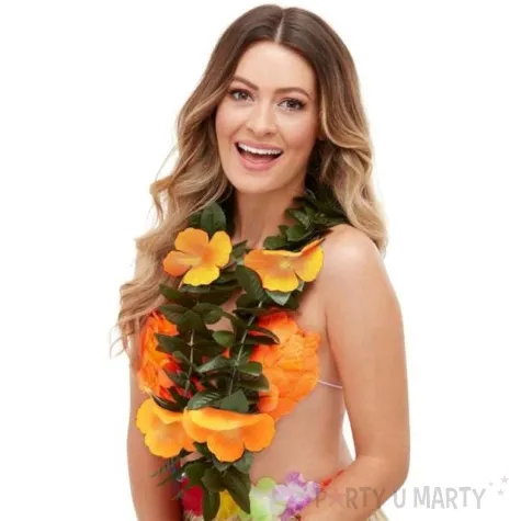 naszyjnik hawajski loka zielono pomaranczowy smiffys