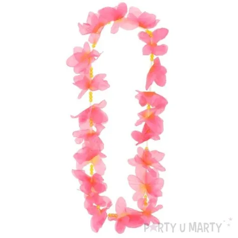 naszyjnik hawajski motylki rozowy godan 50 cm