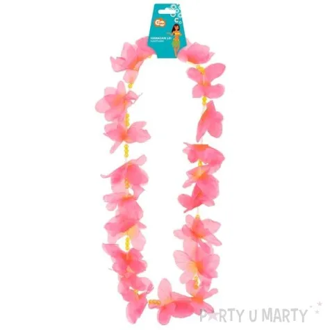 naszyjnik hawajski motylki rozowy godan 50 cm