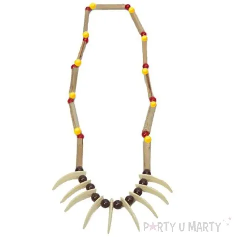 naszyjnik indianski z zebami czerwono zolty fyasa