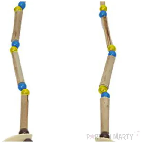 naszyjnik indianski z zebami niebiesko zolty fyasa