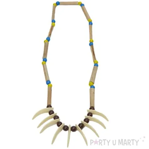 naszyjnik indianski z zebami niebiesko zolty fyasa