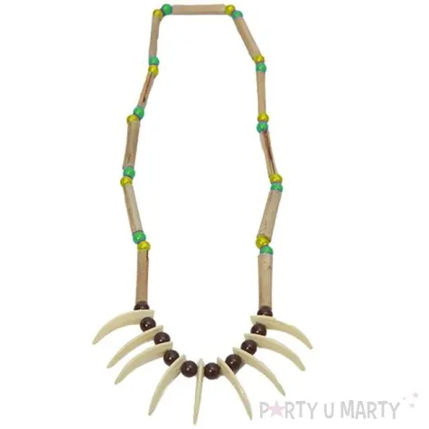 naszyjnik indianski z zebami zielono zolty fyasa