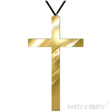 naszyjnik krzyz classic xl zloty lustrzany 24 cm