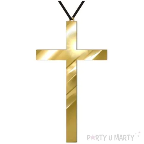 naszyjnik krzyz classic xl zloty lustrzany 24 cm