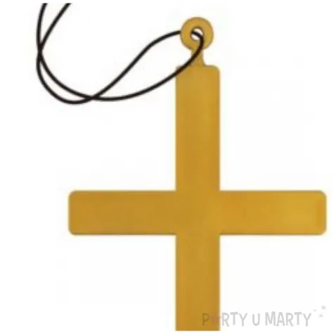 naszyjnik krzyz classic zloty smiffys 15 cm