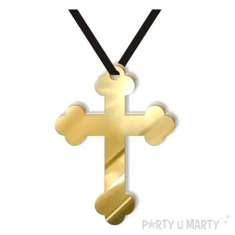 naszyjnik krzyz gotycki l pelny zloty lustrzany 12 5 cm