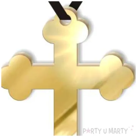 naszyjnik krzyz gotycki l pelny zloty lustrzany 12 5 cm