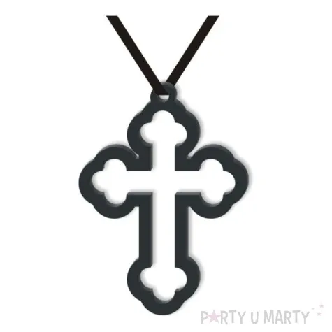 naszyjnik krzyz gotycki obrys czarny 10 cm