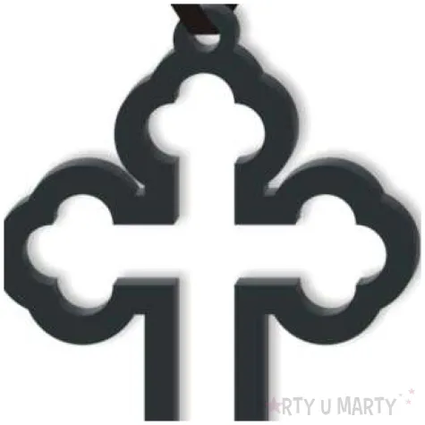 naszyjnik krzyz gotycki obrys czarny 10 cm