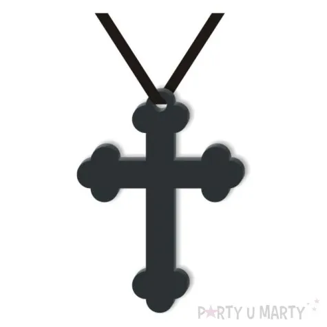 naszyjnik krzyz gotycki pelny czarny 9 cm