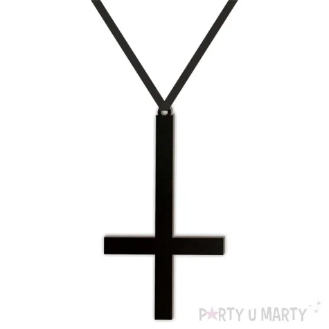 naszyjnik krzyz odwrocony l plyta hdf czarny 12 5cm