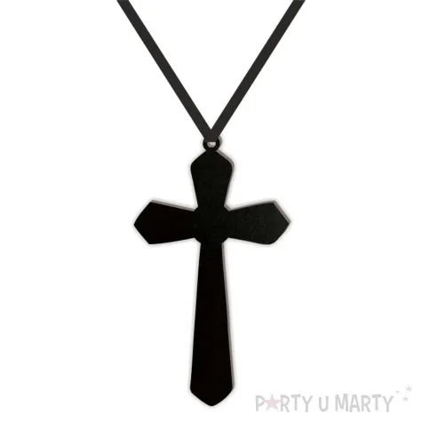 naszyjnik krzyz zakonu plyta hdf czarny 12 5cm